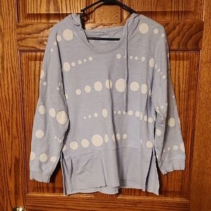 Blue and White Polka Dot Hoodie